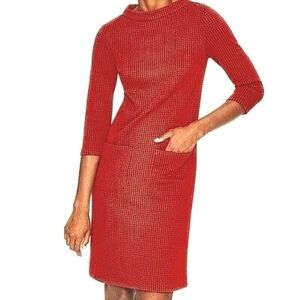 Boden DressRed and Blue Houndstooth Pattern